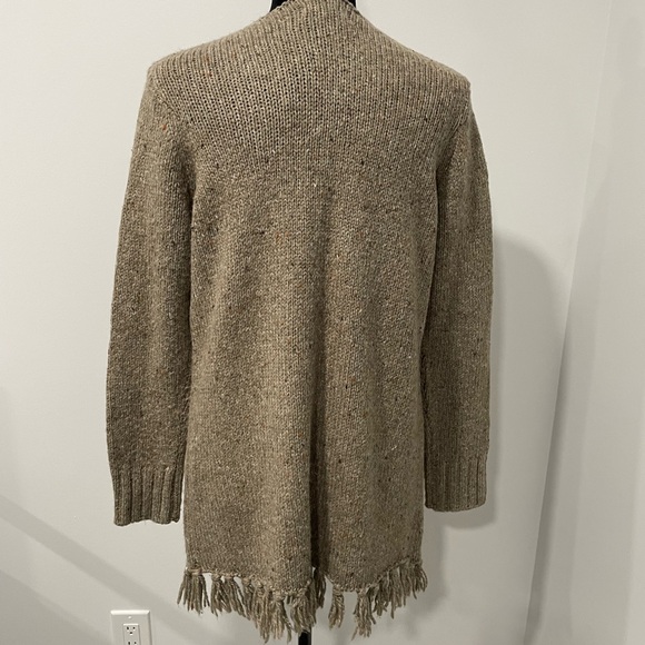 Bass Tan Fringed Long Cardigan - Picture 9 of 12